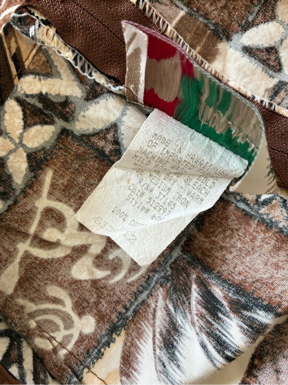Vintage Hilo Hattie The Hawaiian Original Brown Print Strappy Maxi Dress - Picture 5 of 6
